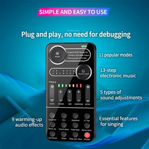 Voice Changer Portable External Live Sound Card Set with 9 Sound Effects Colorful Light Mini Live Broadcast Microphone Sound - Product Image 5