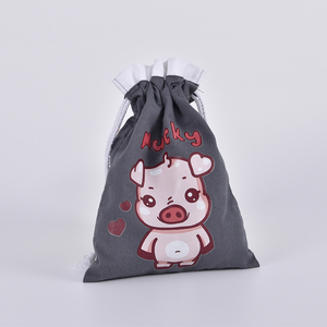 Custom Organic Cotton <strong>Draw</strong> <strong>String</strong> <strong>Bags</strong> Small Lightweight Eco-Friendly Packaging with Letter <strong>Pattern</strong> - Product Image 3