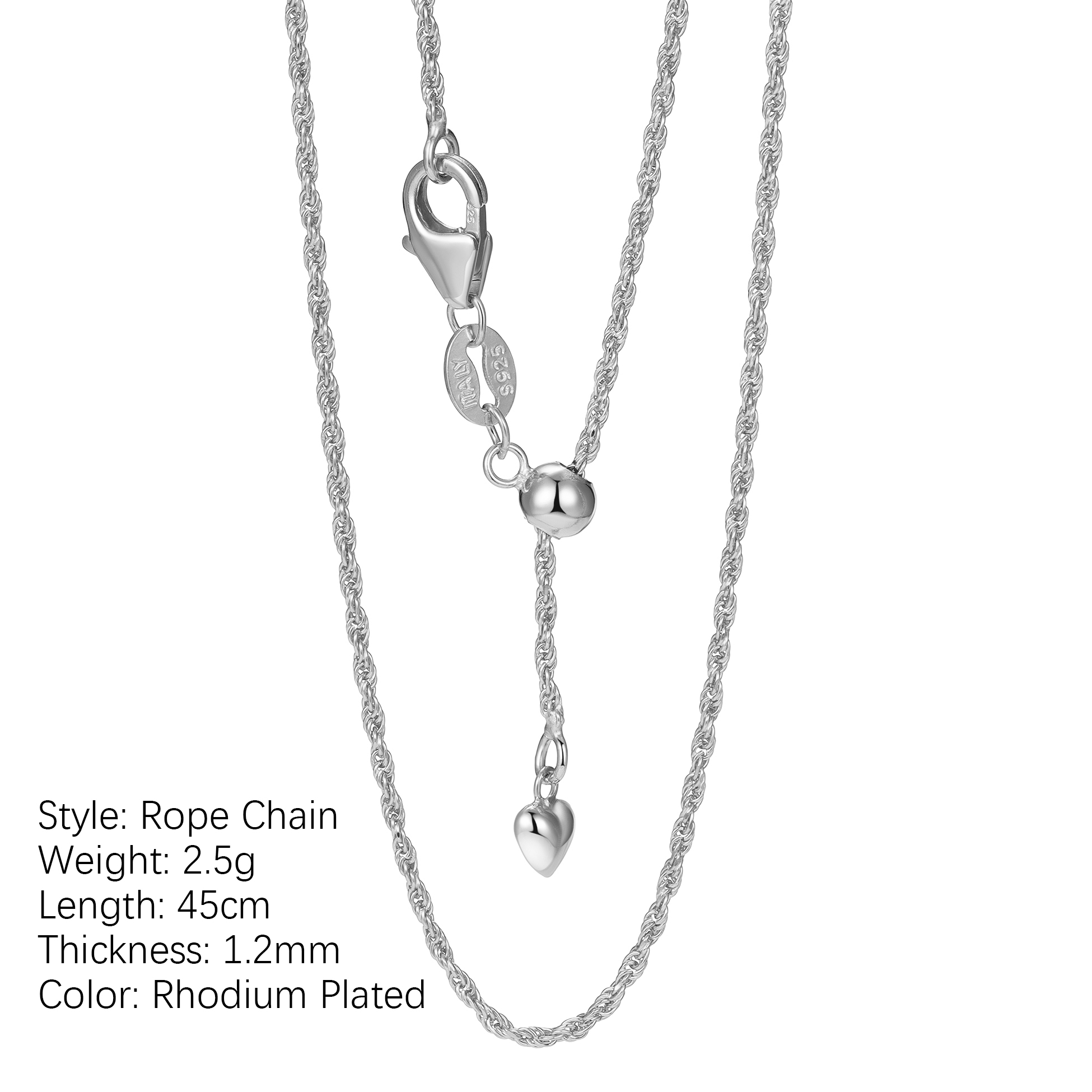 Heart Style-Rhodium Plated