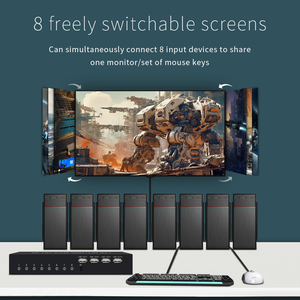 4K hdmi kvm开关8输入1输出4K 30hz自动切换kvm 8端口USB 2.0