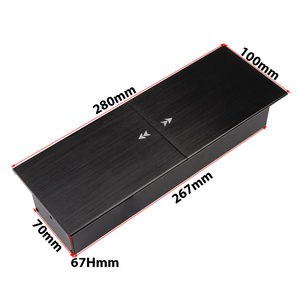 Caja de enchufe emergente de mesa de conferencia de aleación de aluminio multifuncional con 2 puertos de salida USB cubierta deslizante oculta enchufe de escritorio - Product Image 5