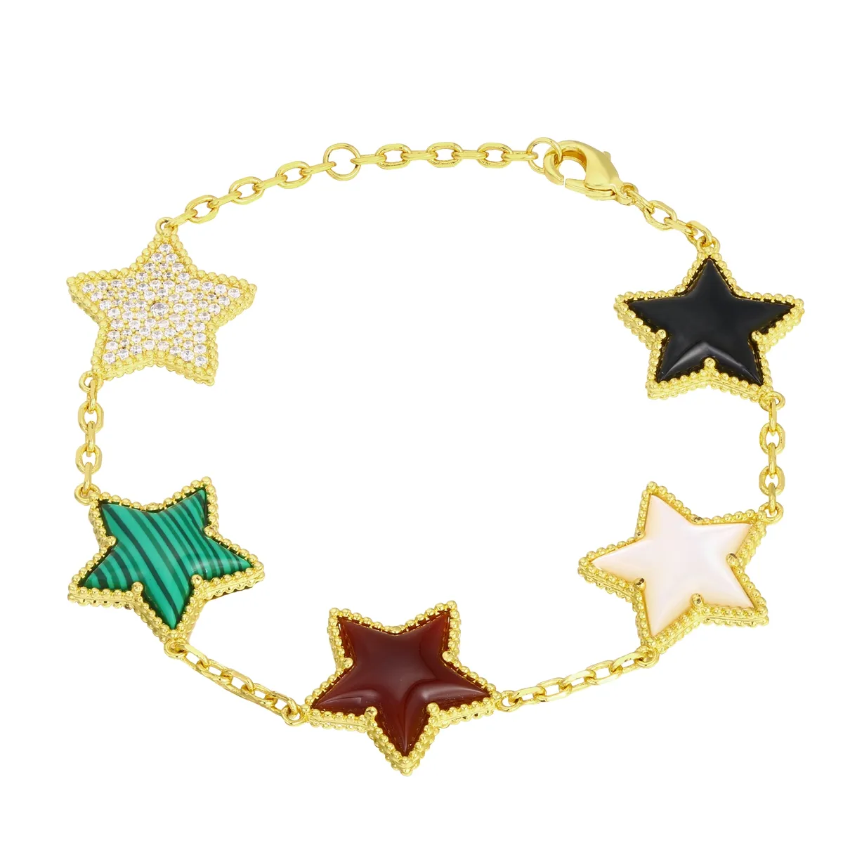 2023 nuevas pulseras de joyería de moda encanto pulsera de estrella colorida pulsera de joyería personalizada para regalo de Dama