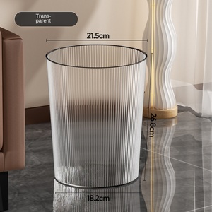 Seçim eğlenceli çizgili şeffaf plastik çöp tenekesi basit dairesel ev çöp tenekesi oturma odası ofis yatak çöp tenekesi - Product Image 6