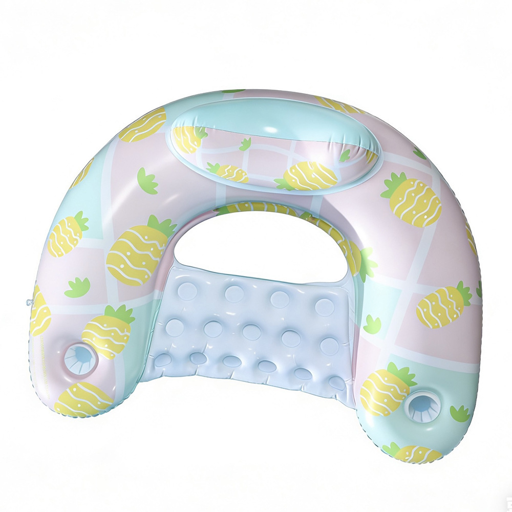 Chaise longue en forme de U, ananas citron vert, flottante, en sac