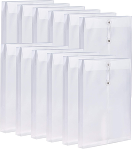 Großhandel durchsichtige Kunststoff umschläge Poly umschläge Erweiterbare Dateien Dokument ordner mit Knopf und Schnur verschluss - Product Image 1