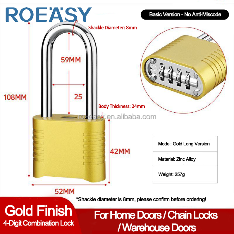 Gold-Long Shackle(Basic regular model)
