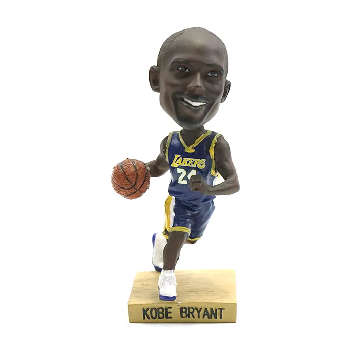 Painel personalizado bobbleheads resina artesanais bobbleheads esportes jogador de basquete Kobe Bryant