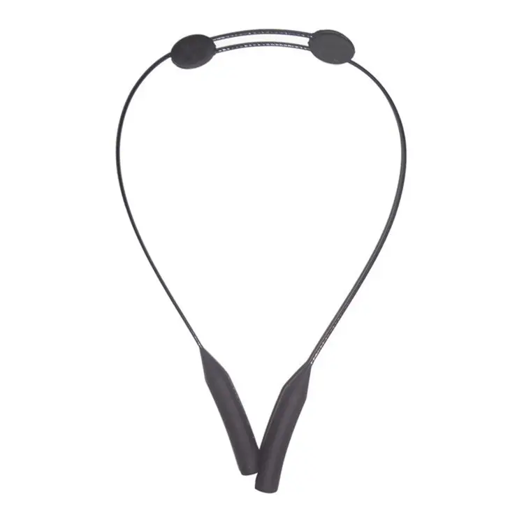Soporte de retenedor de gafas de silicona antideslizante, cable de acero, cadena deportiva para gafas de sol, correa de cordón, negro