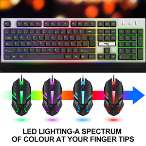 Custom Spanish LED Gaming <strong>Keyboard</strong> &amp; <strong>Mouse</strong> Combo Ergonomic Optical Gaming <strong>Mouse</strong> &amp; <strong>Keyboard</strong> Set for <strong>Computer</strong> <strong>Desktop</strong> - Product Image 2