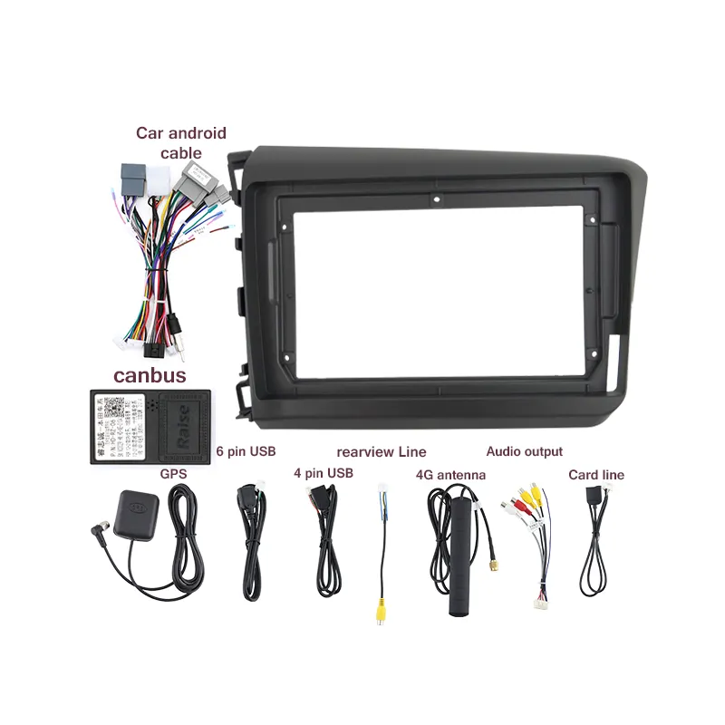 Aijia autoradio Android DVD dash board cablaggio cavo canbus video navigation Frame per 2012 HONDA CIVIC 9 pollici LHD