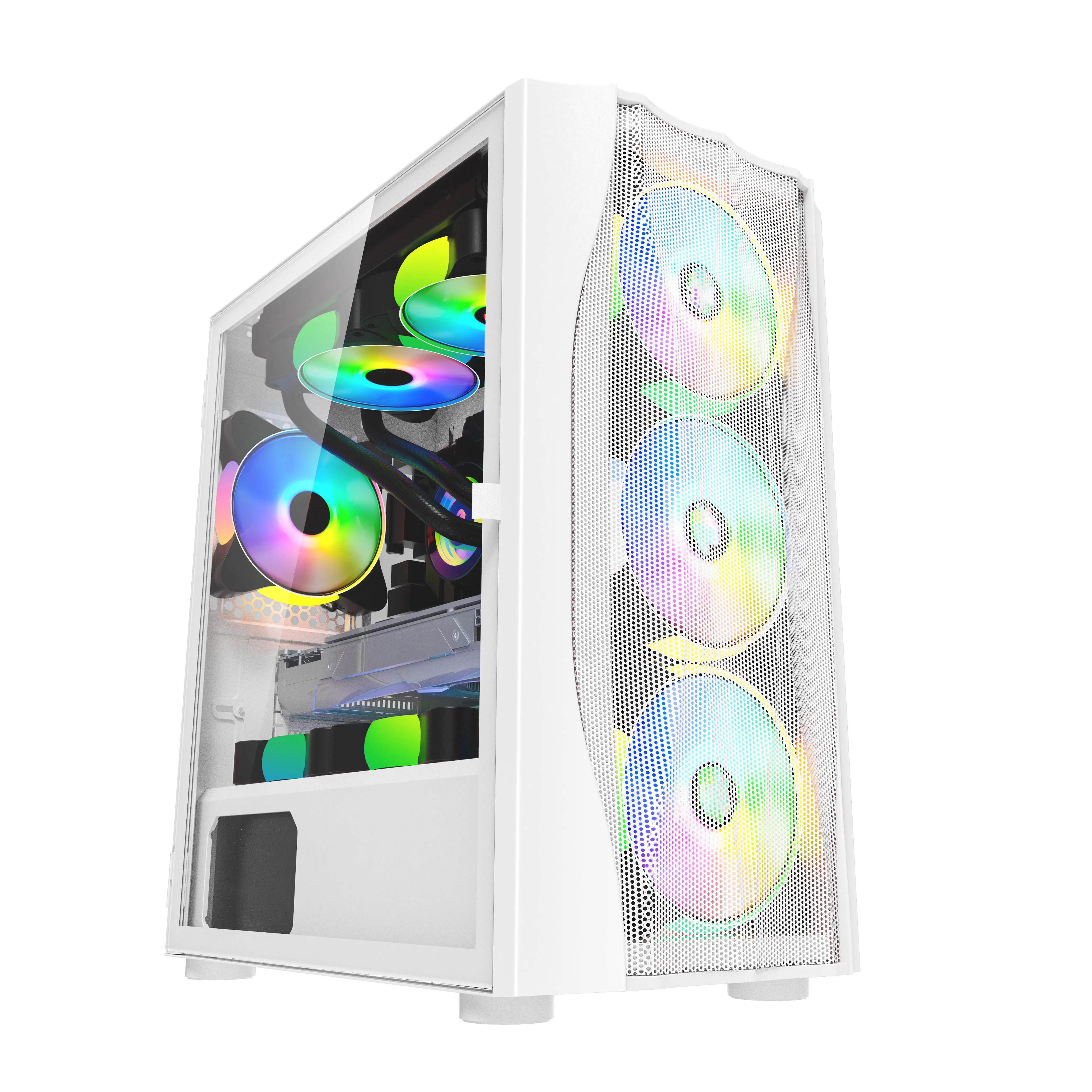 Atx พร้อมพัดลมพาวเวอร์ซัพพลาย,แผงด้านหน้าแบบกำหนดเอง Cpu Rgb Console Btx พร้อมเคสเล่นเกม Ups