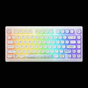 AKKOTOP75B Yugui Dog Teclado mecánico PBT Keycaps Tres modos Columnas de guía de luz intercambiables en caliente Versión oficial de dibujos animados lindos