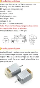 3V 0,2A 12000 U/min 65Gcm Mini Micro DC Motor für DIY Spielzeug Hobbys Smart Car MOTOR für Arduino - Product Image 6