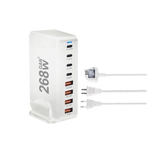 Yeni stil 268W GaN şarj 8 in 1 Usb C masaüstü aile birden fazla cihaz için telefon şarj istasyonu şarj portu ab/abd/AU - Product Image 5