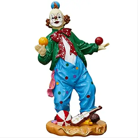 Statue de Clown en résine, grande taille, Sculpture de dessin animé, fibre de verre, décoration de parc, haute qualité