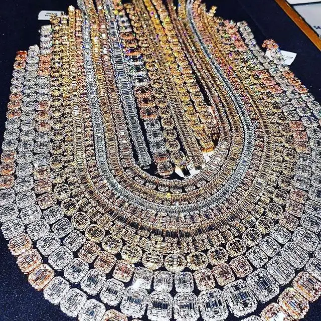 Gioielli di moda uomo ghiacciato con diamanti Hip Hop collana a catena di diamanti Tennis