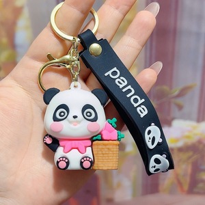 Tùy Chỉnh 3D Mềm Cao Su UV In Thân Thiện Với Môi Dễ Thương Phim Hoạt Hình Gấu Trúc Búp Bê Keychain Nhà Máy Được Thiết Kế Mới Sản Phẩm Độc Đáo - Product Image 4
