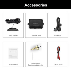 Sensor de aparcamiento automático, Kit de Parktronic con pantalla Led, Radar de aparcamiento automático con 4 sensores, sistema de detección de Monitor de marcha atrás - Product Image 4