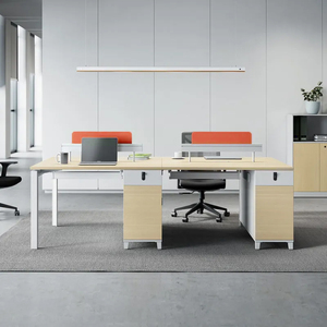 Modern Design Executive Wooden Office Workstation Durable Rectangle Desk and Drawer Set with <strong>Computer</strong> Partition - Product Image 1