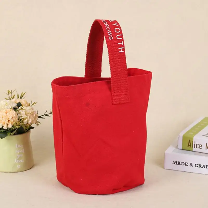 Bolsa de mão de lona estilo coreano, sacola para compras