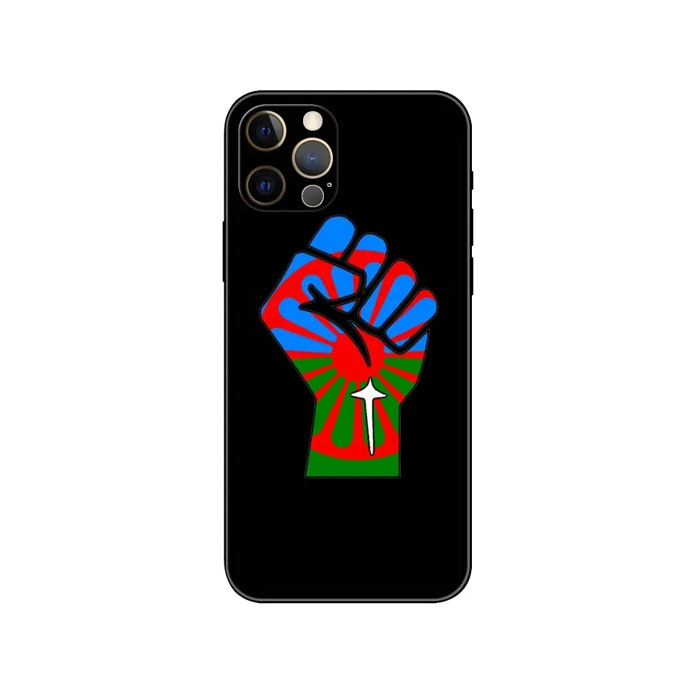 Cover in Silicone personalizzata Gypsy Romani Roma Flag per iPhone 11/12/13/14/15 Pro Max custodia per sublimazione del telefono cellulare con stampa UV