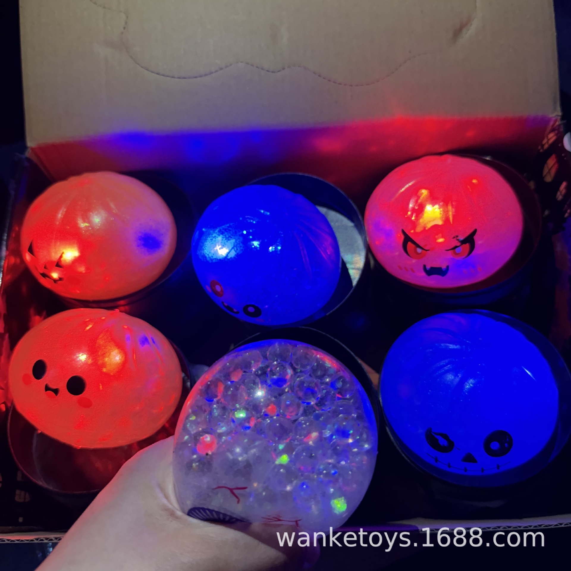 Perle lumineuse clignotante-8,5 cm-chignons sur le thème d'Halloween-6