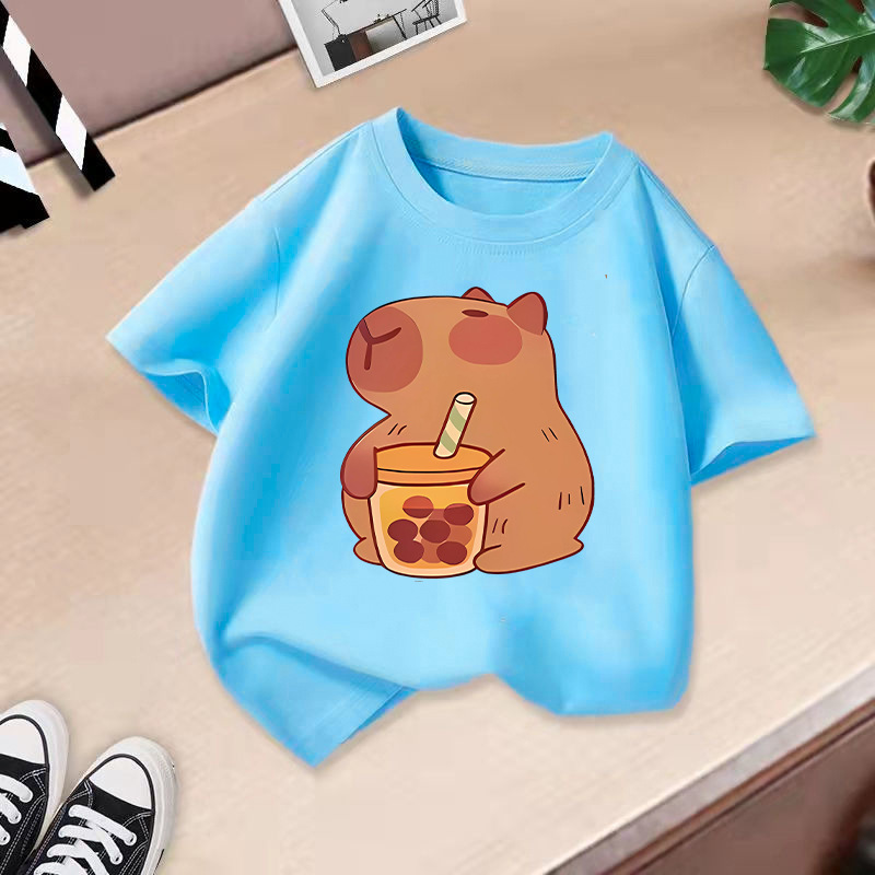 Light blue milk tea kaka short sleeve