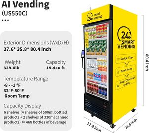 Haha thông minh flexi-temp tự phục vụ POS/NFC Máy bán hàng tự động-8 ° <span class=keywords><strong>F</strong></span> ~-1 ° <span class=keywords><strong>F</strong></span> đông lạnh 32 ° <span class=keywords><strong>F</strong></span> ~ 50 ° <span class=keywords><strong>F</strong></span> ướp lạnh RT môi trường xung quanh Kem SDK chức năng 550f - Product Image 3