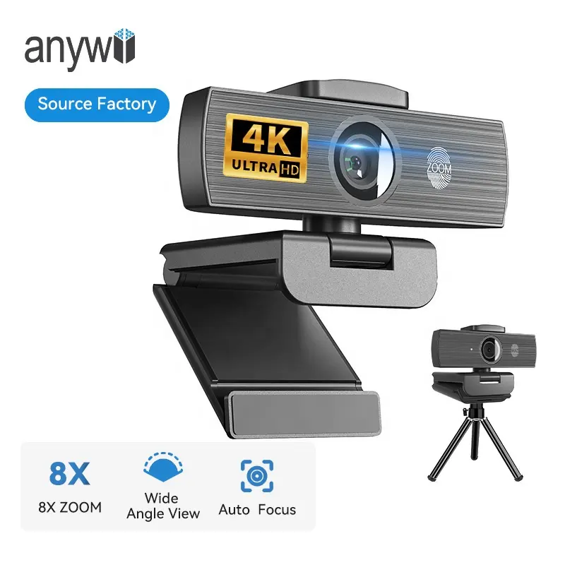 Luckimage – webcam à zoom numérique 8mp, webcam usb, caméra pc, webcam 4k autofocus