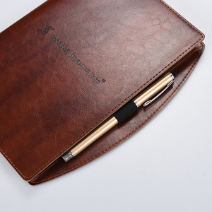 Benutzerdefinierte A5 größe leder <span class=keywords><strong>notebook</strong></span> mit gummiband-stifthalter für werbegeschenk
