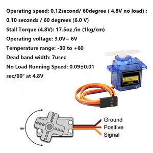 180/360 gradi SG90 9g Micro Servos per RC Robot elicottero aereo controlla auto barca DIY - Product Image 4