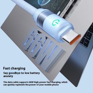 Kalın örgülü 66W hızlı şarj Huawei USB3.0 mikro-usb şeffaf veri için uyumlu Android için kablo cep telefonları - Product Image 1