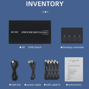 4K USB KVMスイッチボックス4ポート4K HDMI対応USB KVMスイッチサポートPCプリンターワイヤレスキーボードマウスUSBおよびPS2 DP - Product Image 6
