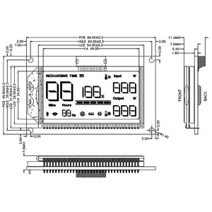 Customized VA segment code <strong>LCD</strong> display <strong>module</strong> with HT16021 SPI interface for Charging station