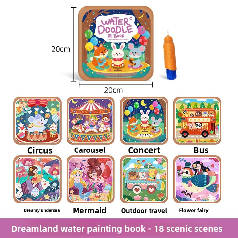 Libro di Pittura ad Acqua Dreamland (Riutilizzabile)