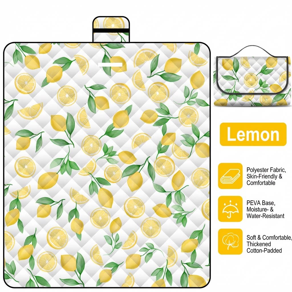 Fresh lemon ultrasonic picnic mat