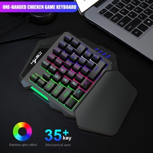 HXSJ Portable Mobile Game One Hand Wired <strong>Keyboard</strong> and <strong>Mouse</strong> Kit Gaming <strong>Keyboard</strong> <strong>Mouse</strong> Combos for Tablet <strong>Computer</strong> - Product Image 5