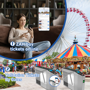 <strong>Entry</strong> Ticketing System Wristbands Tickets Card Collector Open by RFID Card Qr Code Flap Barrier for Amusement Park Solution - Product Image 5