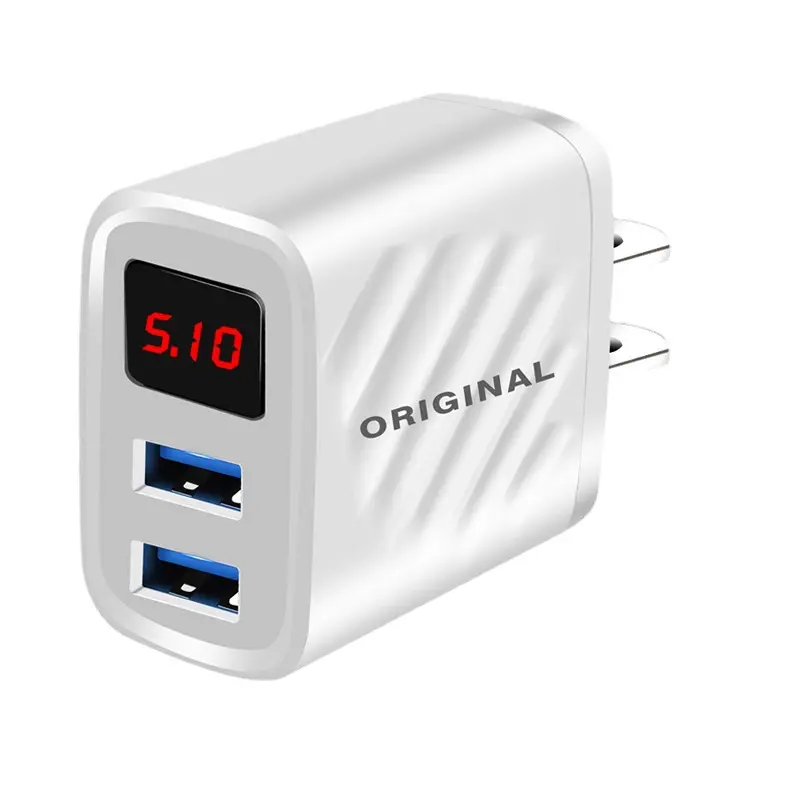 Bán buôn hiển thị kỹ thuật số dẫn sạc kép USB 2 cổng sạc nhanh sạc điện thoại di động Bộ chuyển đổi di động