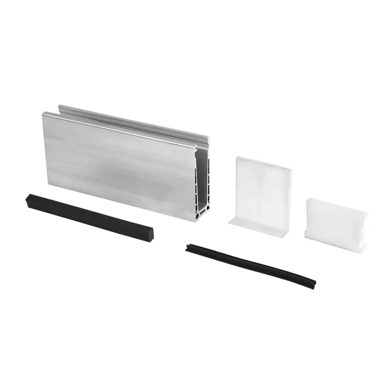 Fácil de instalar, de aluminio balaustrada sistema canal U perfil de soporte de acero inoxidable barandilla de vidrio