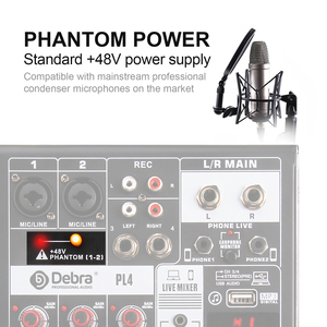 PL4 Professional <strong>4</strong>-Channel DJ <strong>Audio</strong> <strong>Interface</strong> Console <strong>Audio</strong> Mixer Mix Controller for Sound Cards &amp; Mixers - Product Image 4