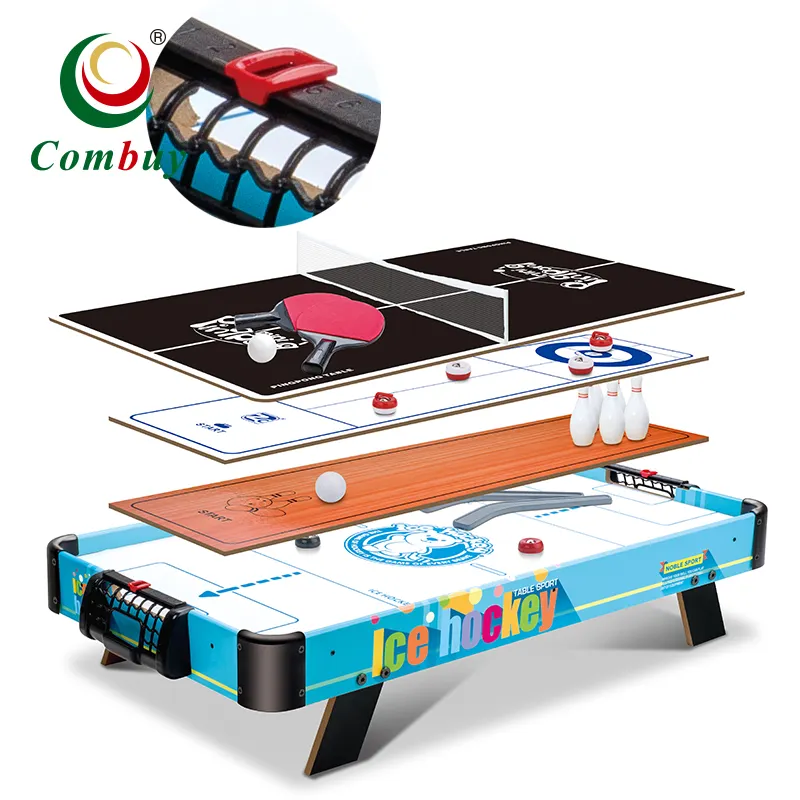 Toy indoor sport game 4in1 mini air ice hockey table for kids