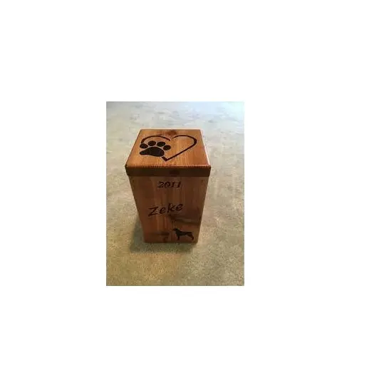 Caja de cremación para adultos con diseño de impresión de pata a precio competitivo, suministro de ataúd al por mayor, caja de cremación natural y urna de recuerdo