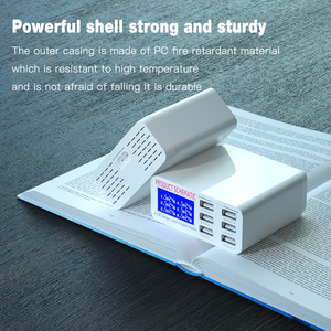 PSDA 18W <span class=keywords><strong>USB</strong></span> Charger Quick Charge 3.0 For iphone 12 xiaomi Fast Phone Charger 6 Port LED Display <span class=keywords><strong>USB</strong></span> HUB <span class=keywords><strong>Multi</strong></span> Ports <span class=keywords><strong>adapter</strong></span>