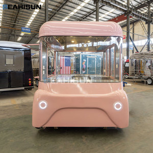 Bắt Mắt Di Động Thực Phẩm Đơn Vị Nhỏ Gọn Di Động Thực Phẩm Nhà Cung Cấp Thực Phẩm Quyến Rũ Giỏ Hàng Trên Bánh Xe Màu Hồng Mini Thực Phẩm Xe Tải Burger Trailer - Product Image 3