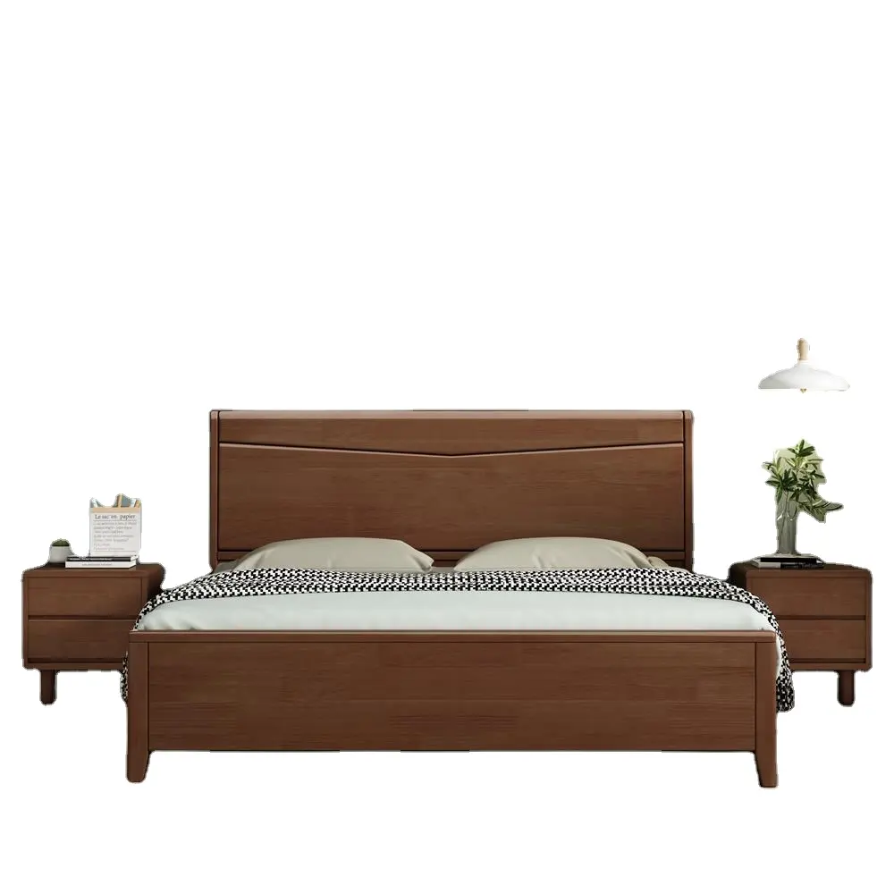 ODM современная полноразмерная мебель для спальни, Королевский размер, Калифорния, однотонная деревянная кровать, рама