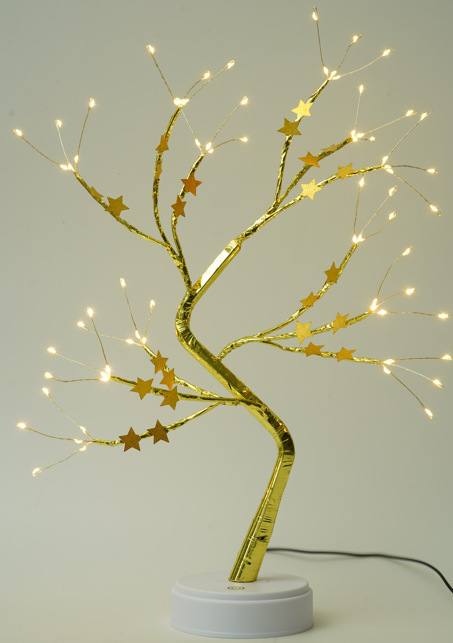 72l pentagram tree light-golden branch warm light