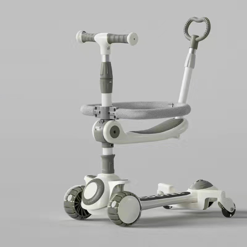 5cm 360 ° Rueda/Luz/Música/Silla/Empujador/Asiento para el cuidado del bebé Gris