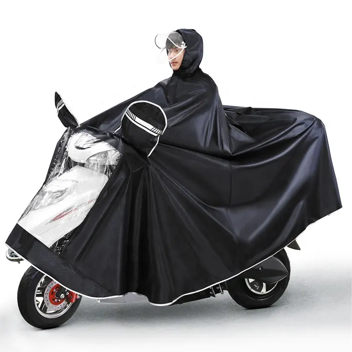 Tianwang poncho de chuva preto para motocicleta, capa à prova d'água para adultos ciclismo