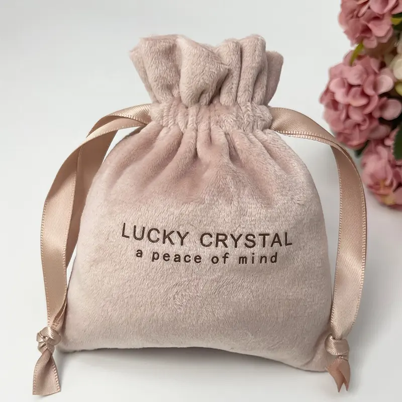 Saco personalizado de logotipo personalizado, logotipo personalizado de baixa amostra grátis, bolsa de cordão personalizada pequena feita em veludo para presente de joias